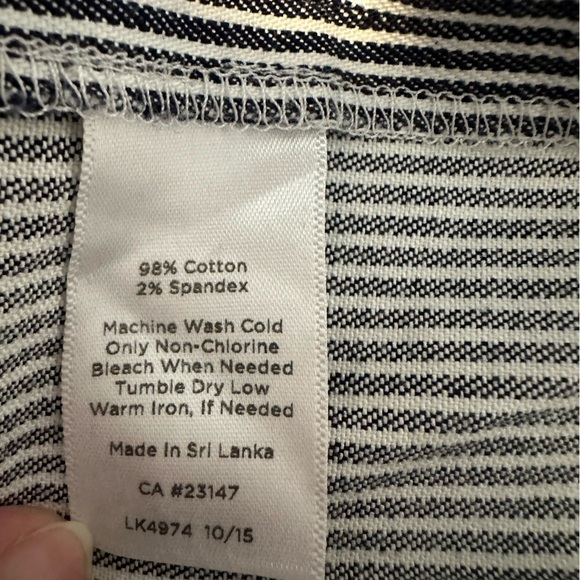 Talbots Gray Mini Pencil Skirt Grey and White Stripe 10 Petite - Picture 6 of 8